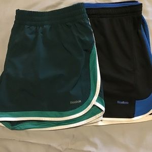 Womens Reebok Athletic Shorts XL Black w/blue Trim & D. Teal w/White &Teal Trim
